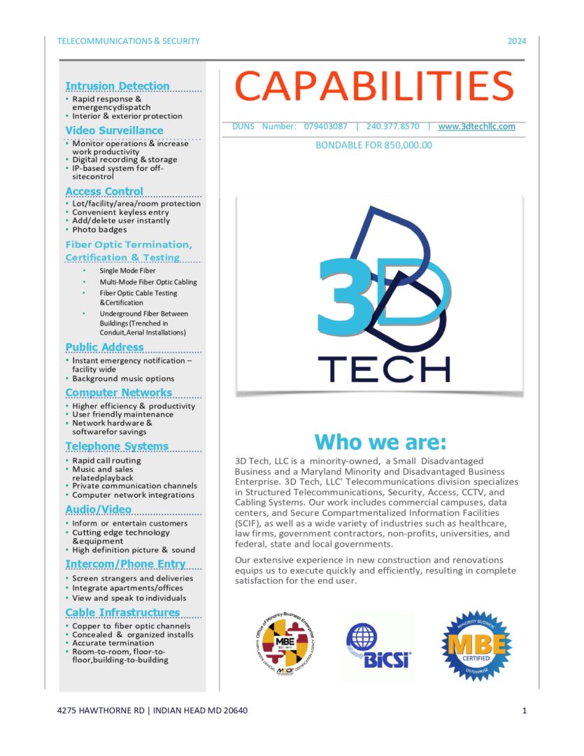 A page of the capabilities newsletter